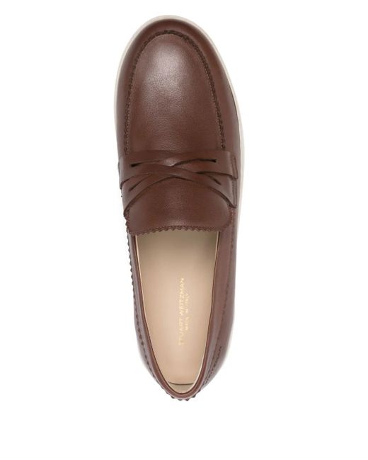 Stuart Weitzman Brown Leather Loafers for men