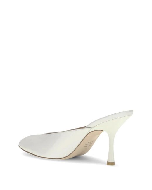 Stuart Weitzman White Madison Mules