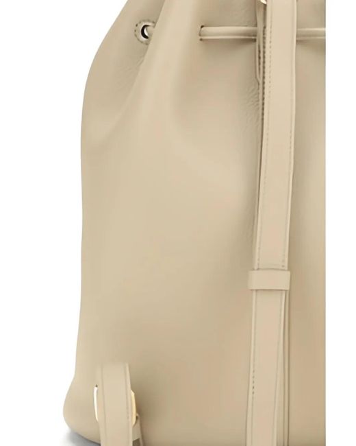 Loro Piana Natural Extra Drawstring Leather Backpack