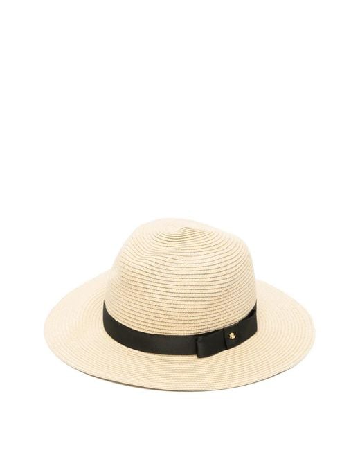 Ralph Lauren Natural Grosgrain-Trim Bow-Detail Hat