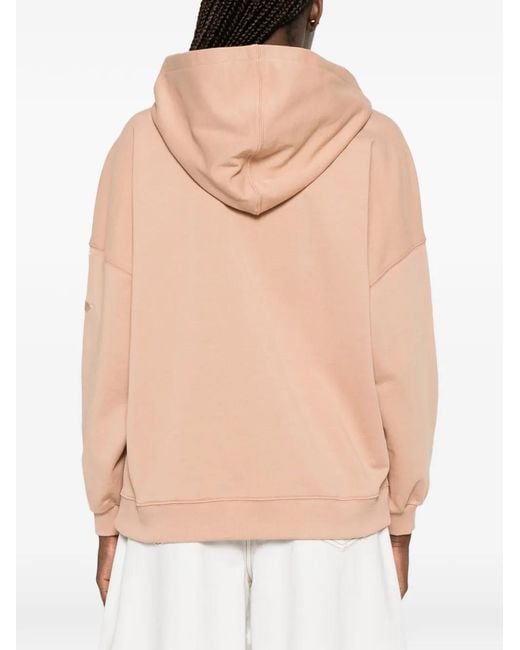 Twinset Pink Floral-Embroidered Hoodie