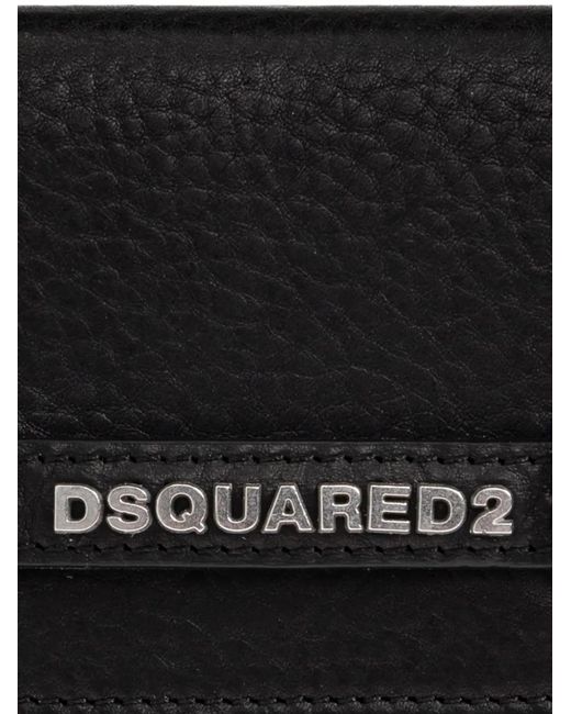 DSquared² Black Logo-Plaque Leather Wallet