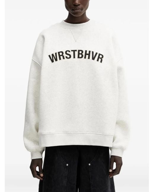 WRSTBHVR White Luzon Logo-Patch Sweatshirt