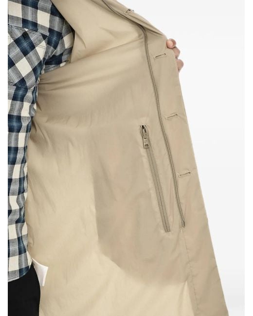 Woolrich Natural Concealed-Closure Single-Breasted Rain Coat for men