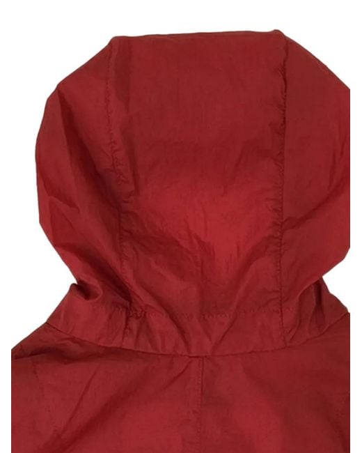 Herno Red Hooded Zip-Up Jacket for men