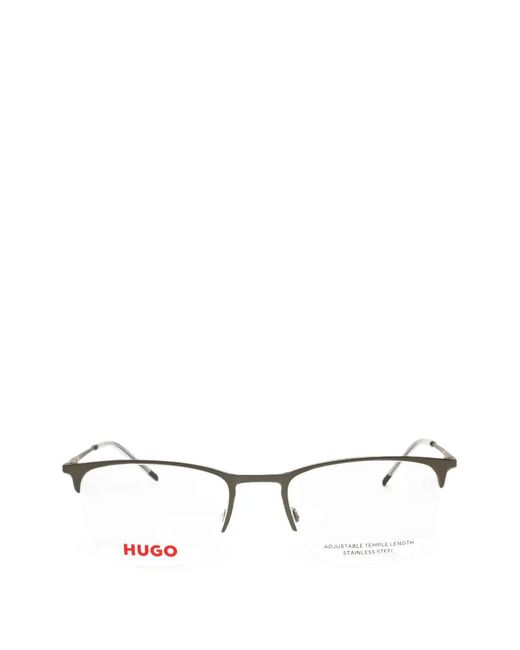 HUGO White Rectangle-Frame Glasses for men