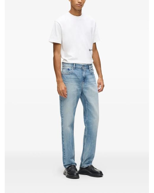 Karl Lagerfeld Blue Logo-Patch Jeans for men