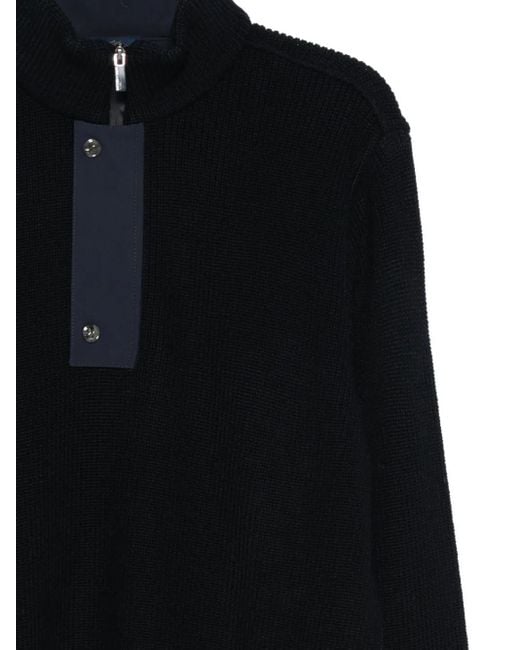 Paul & Shark Black Half-Zip Sweater for men