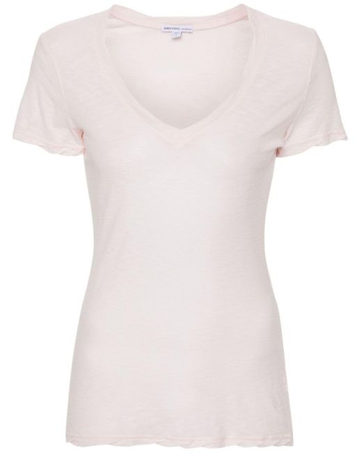 James Perse Pink T-Shirt mit kurzen Ärmeln