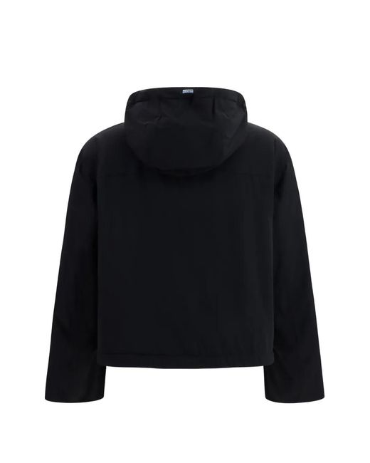 Herno Black Hooded Drawstring Jacket