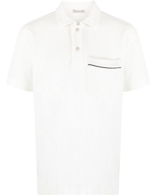 krom verteren Rechtsaf Moncler Poloshirt Met Logopatch in het Wit voor heren | Lyst NL