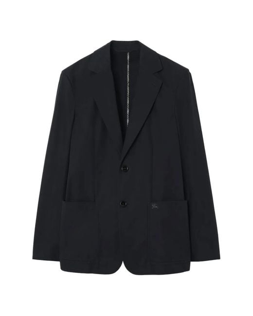 Burberry Blue Technical Cotton Tailored Jacket for men