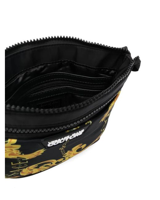 Versace Jeans Couture Black Barocco Print Shoulder Bag for men
