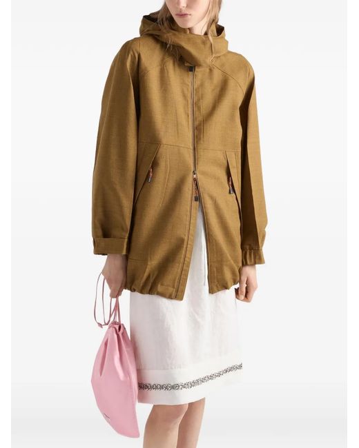 Prada Natural Mélange Hopsack Wool Jacket