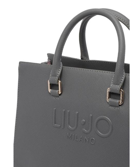 Liu Jo Gray Logo-Embossed Tote Bag