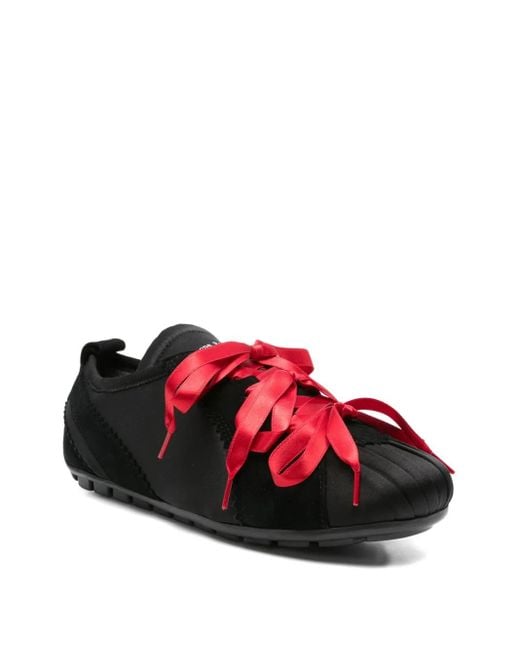 Simone Rocha Red Ballerina Grip Satin Ribbon Sneakers