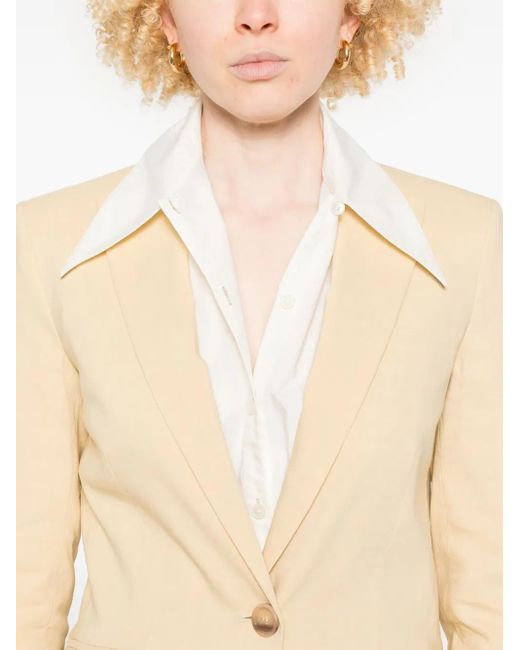 Pinko Blazer Met Enkele Rij Knopen in het Natural