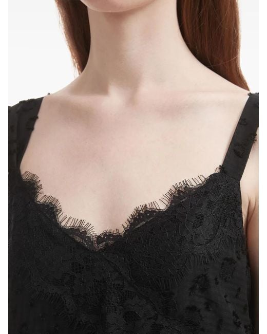 B+ AB Black Lace-Trimmed Midi Dress