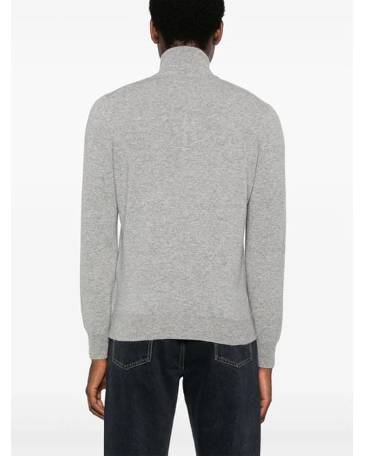 Brunello Cucinelli Gray Zip-Front Cardigan for men