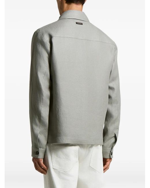 Peserico Gray Zip Patch-Pocket Jacket for men