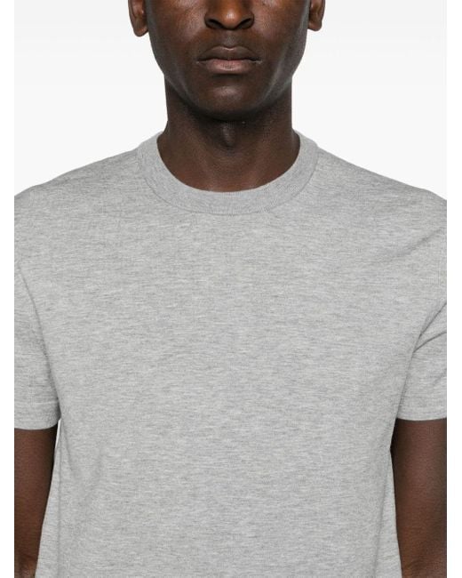 Theory Gray Mélange-effect Jersey T-shirt for men