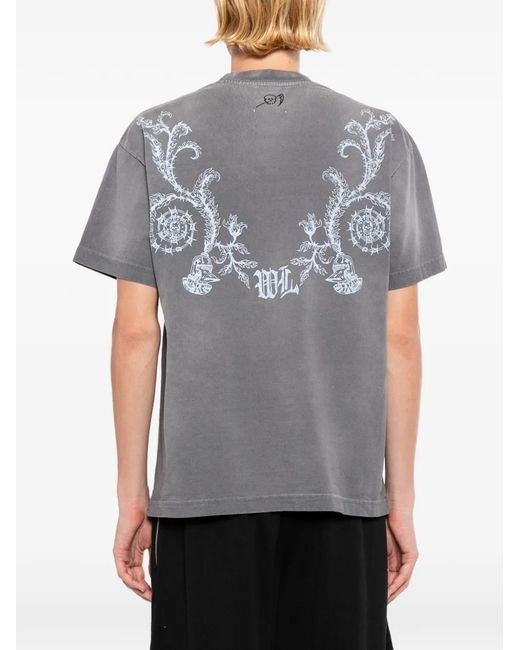Warren Lotas Gray Graphic-Print T-Shirt for men