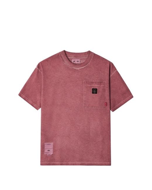 Izzue Pink X Alpha Industries Patch-Pocket T-Shirt for men