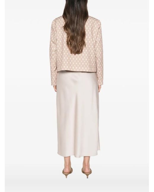Betty Barclay Natural Geometric-Print Zip-Up Jacket