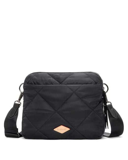MZ Wallace Black Madison Quilted Crossbody Bag