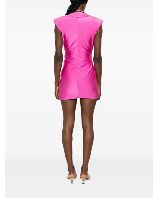 Amen Pink Chain-Link Draped Mini Dress