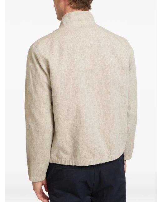 Yves Salomon White Zip-Up Linen Jacket for men