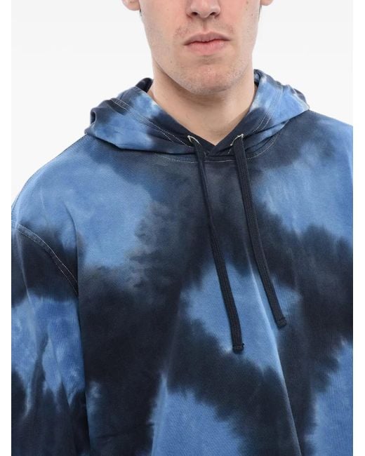 DIESEL Blue Tie-Dye Effect Hoodie for men