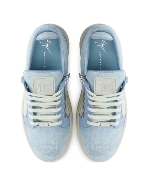Giuseppe Zanotti Blue Gz94 Zip-Detail Sneakers for men