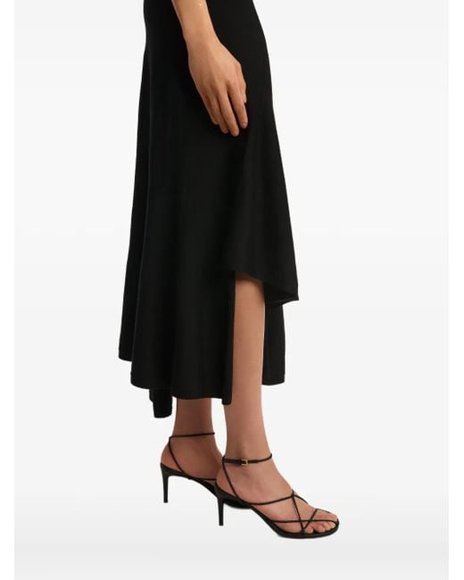 Falda midi Miranda con dobladillo asimétrico Khaite de color Black