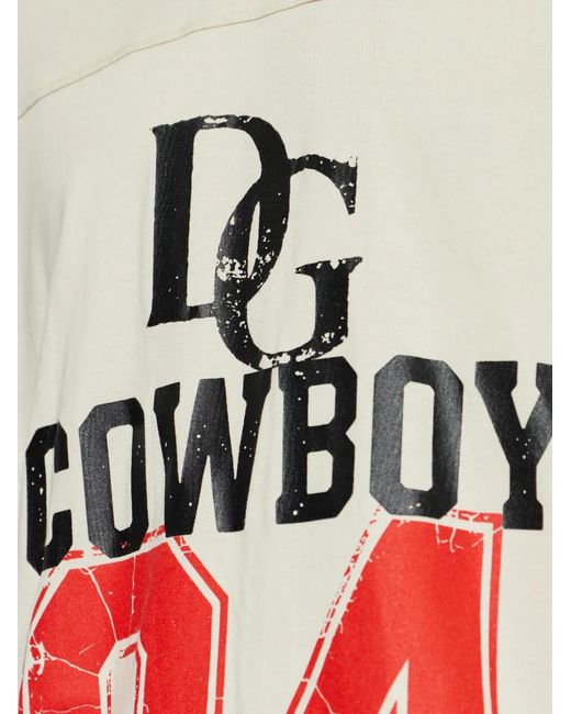Dolce & Gabbana White Cotton T-Shirt With Print for men