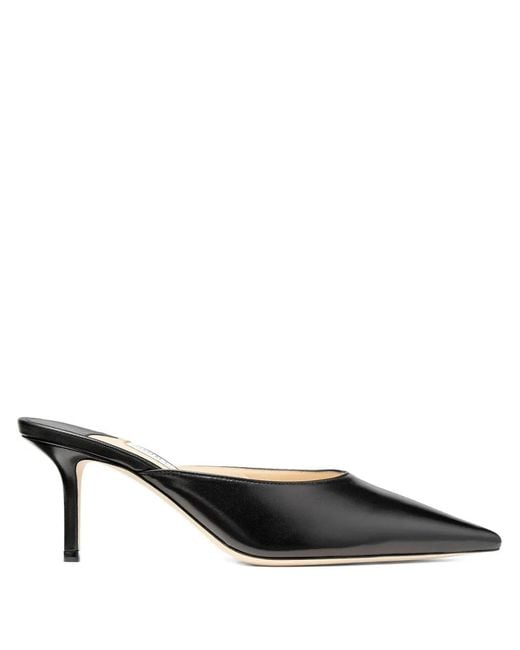 Jimmy Choo Black 65Mm Rav Leather Mules