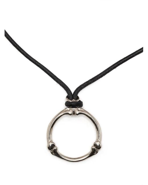 TAKAHIROMIYASHITA The Soloist Metallic Circular-Pendant Rope-Detail Necklace