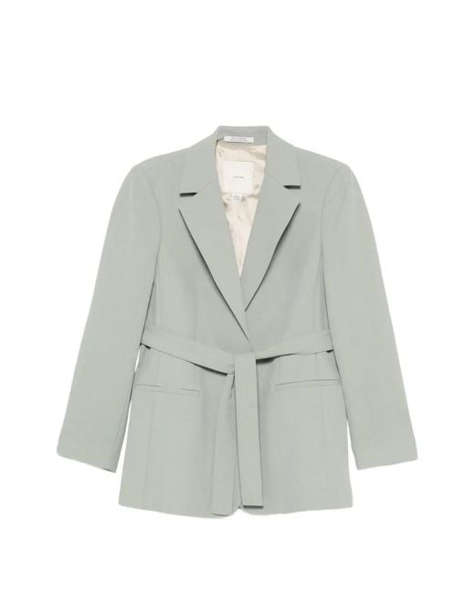 Calvin Klein Gray Blazer À Taille Ceinturée