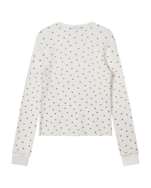 Rest&Recreation White Logo Pattern Waffle Top