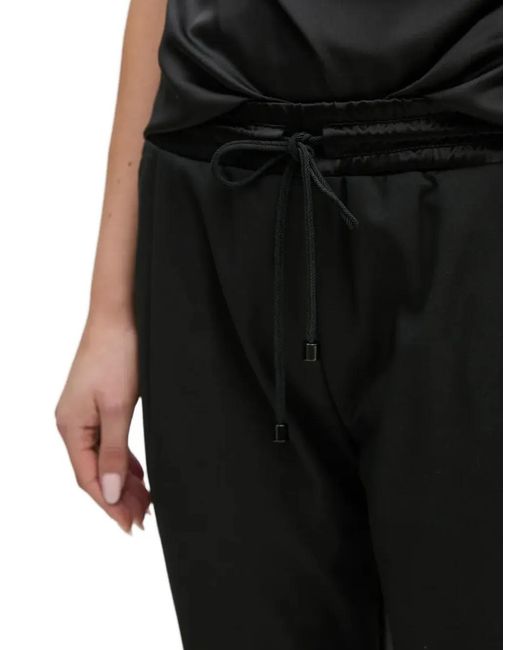 La Petite Francaise Black Parental Drawstring-Waistband Trousers