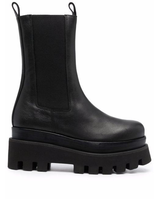 Paloma Barceló Akeita Leather Calf-length Boots in Black - Lyst