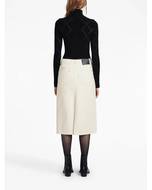 Proenza Schouler White Sloan Washed-Denim Mid Skirt