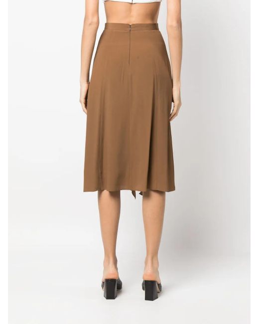 Blanca Vita Brown Draped Midi Skirt