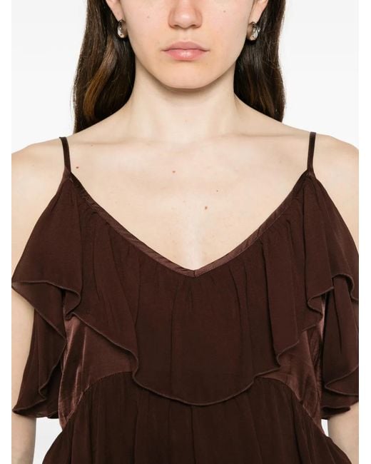 Dixie Brown Ruffled Blouse