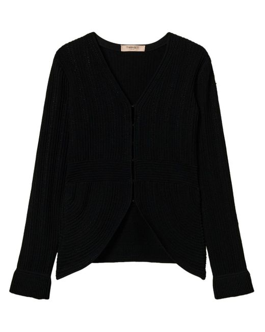 Twin Set Black Fitted Knit Cardigan