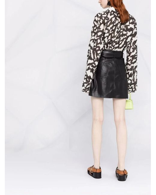 Nanushka Black 'Meda' Alt-Leather Mini Skirt