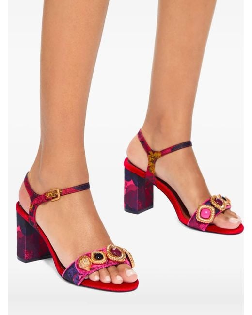 Sandali Kensington Langley Con Tacco Largo 75Mm di Kurt Geiger in Red