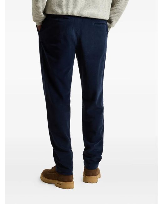 Woolrich Blue Pleated Drawstring Trousers for men
