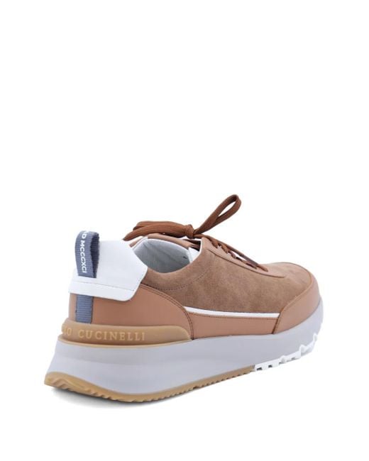 Zapatillas de piel Brunello Cucinelli de hombre de color Brown