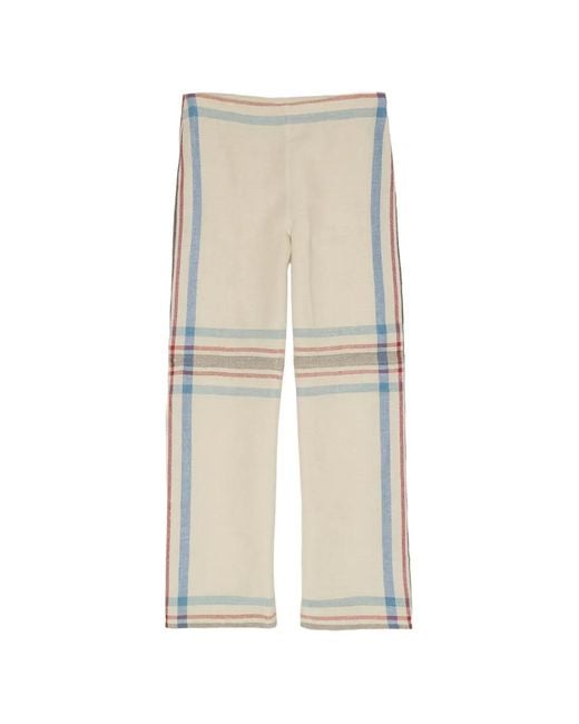 Bimba Y Lola Natural Striped-Pattern Palazzo Pants